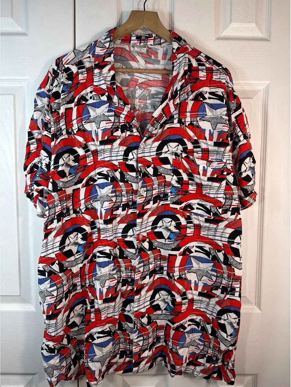 Marvel Captain America Patterned Button-Up Shirt 3XL